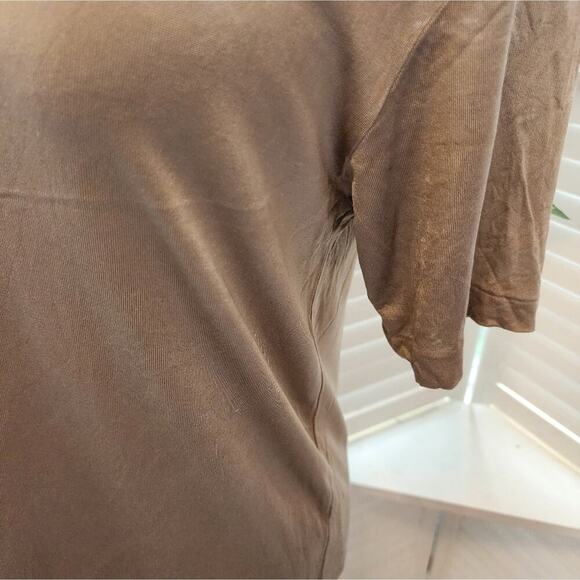 CHLOE SILK LIGHT BROWN BLOUSE MED - Picture 3 of 5